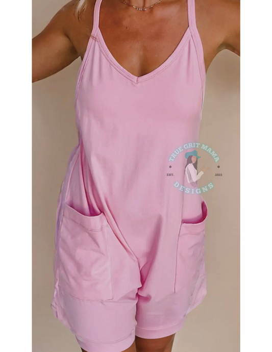 PINK V-NECK JERSEY ROMPER