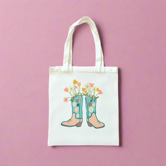 Tote Bag - Cowgirl Boot Bouquet