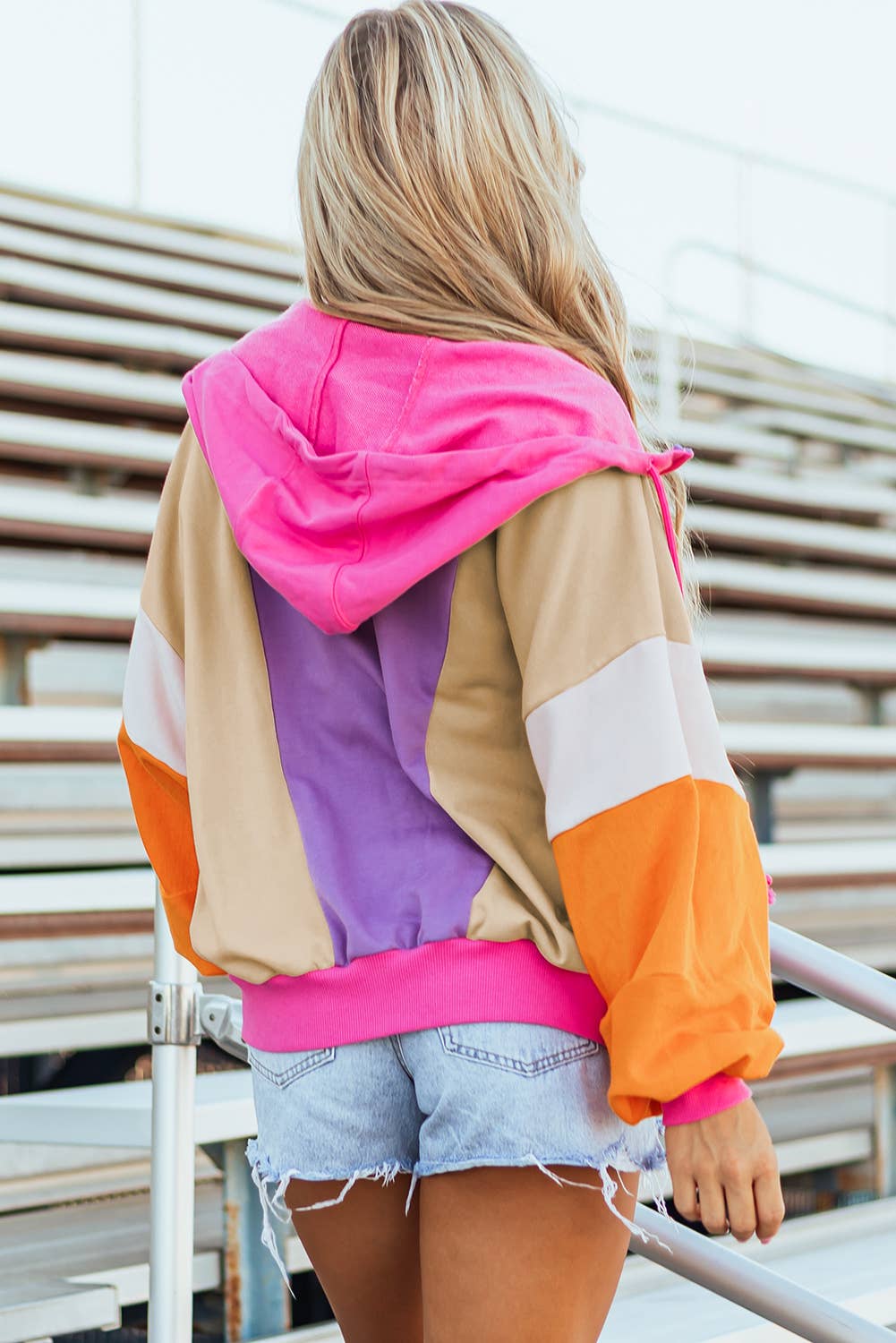 Colorblock Full Zipped Oversized  Hoodie | S-XL