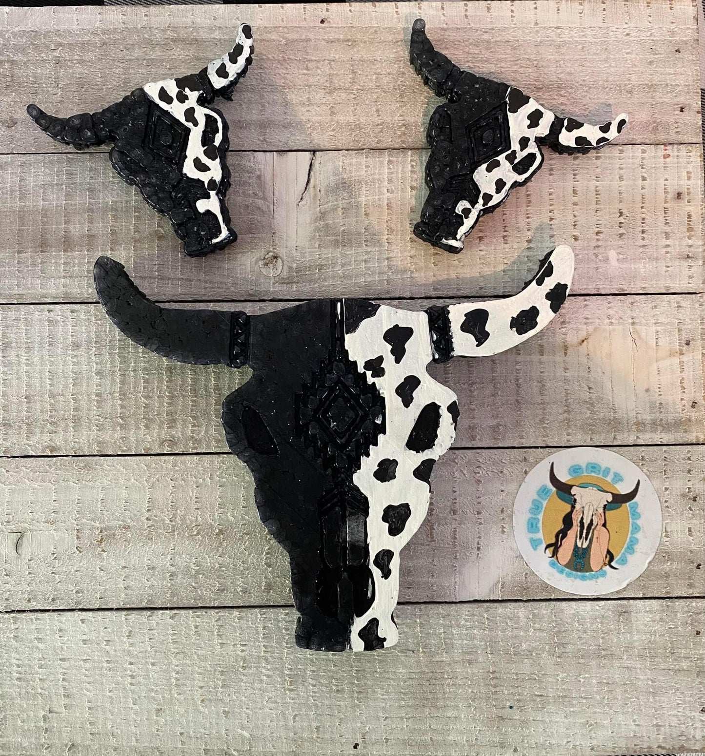 COW PRINT BULLHEAD SET